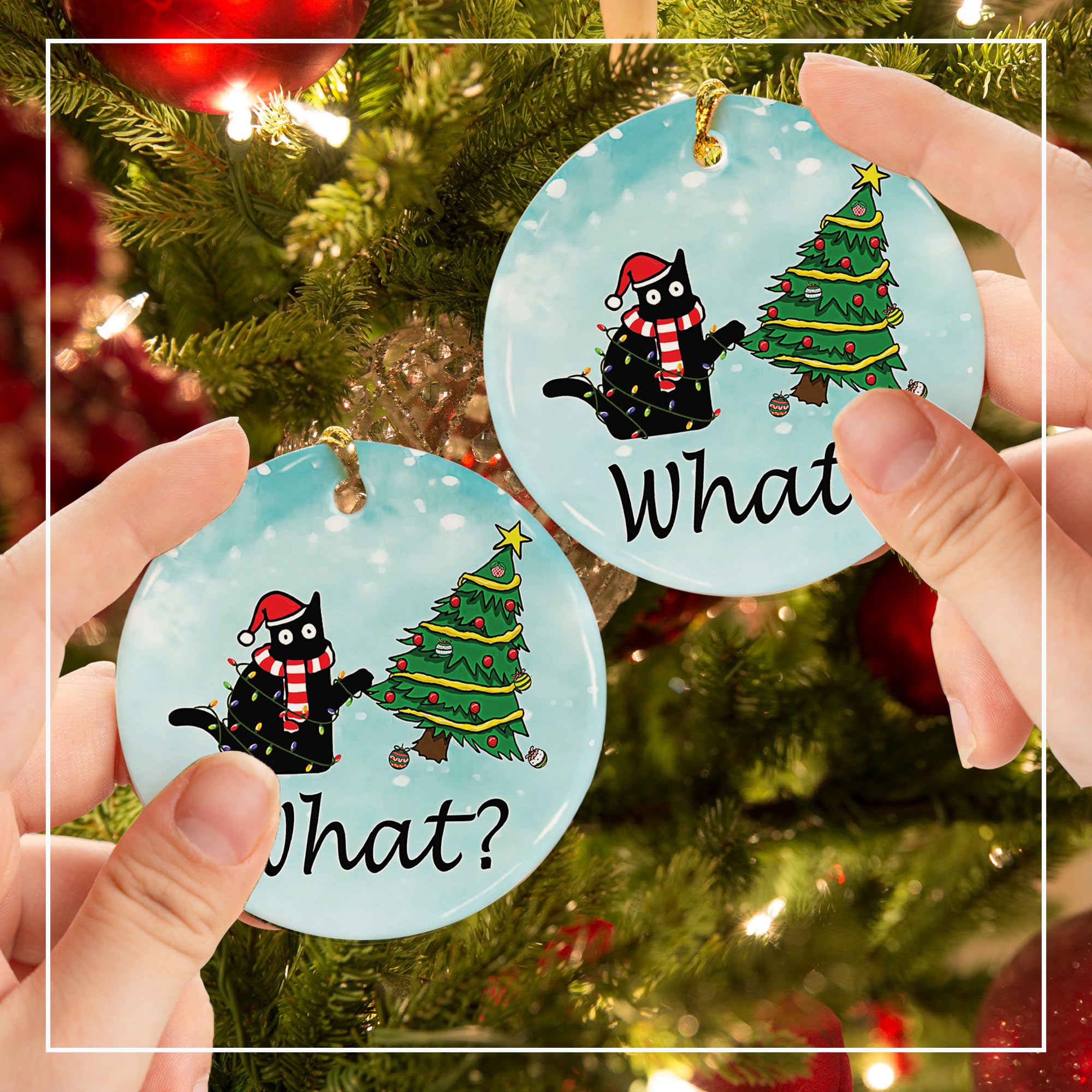Durable ceramic Christmas ornament 2025 decor