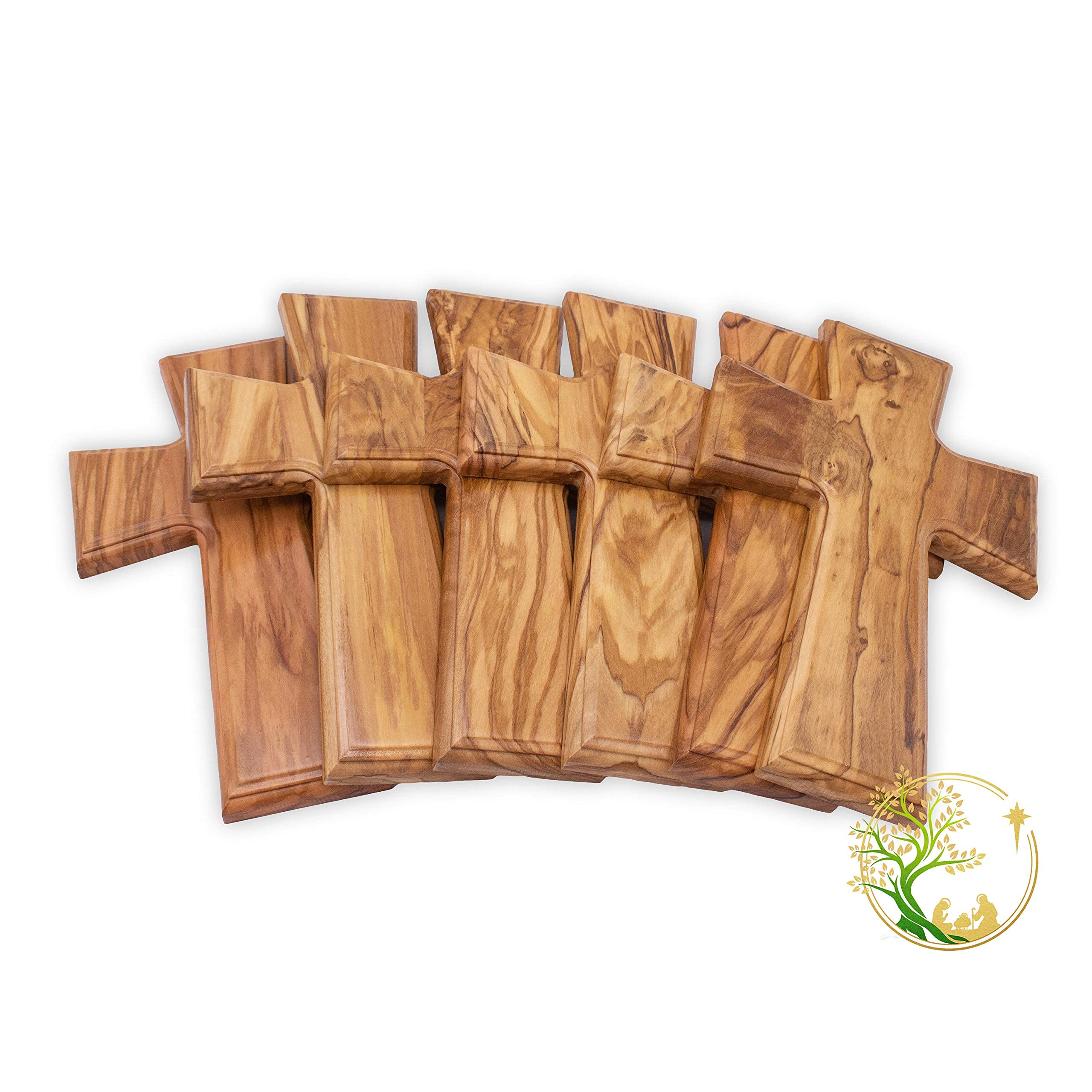 Unique wood grain olive wood cross keepsake