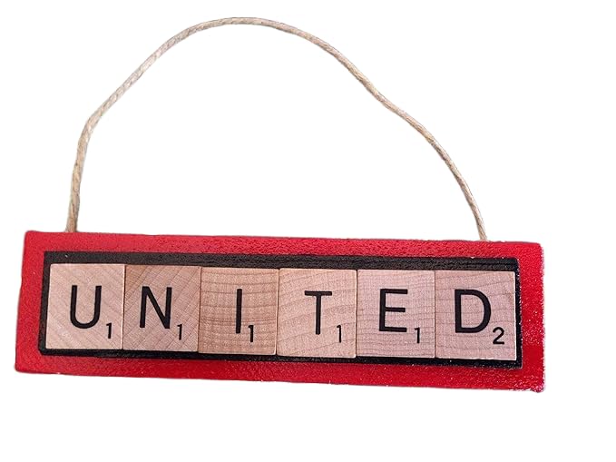 UNITED Atlanta Soccer MLS Christmas Ornament Letters Tiles made with Scrabble tiles