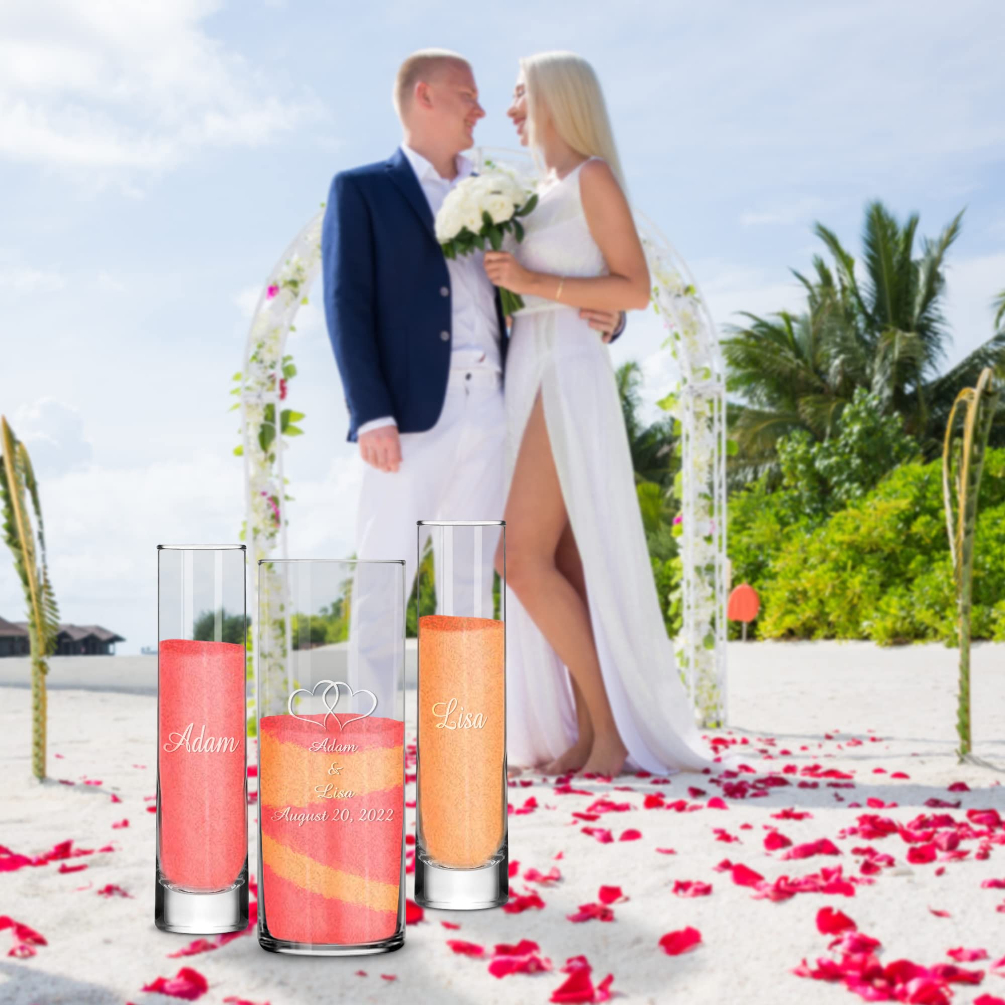 Blended family sand set for weddings and anniversaries