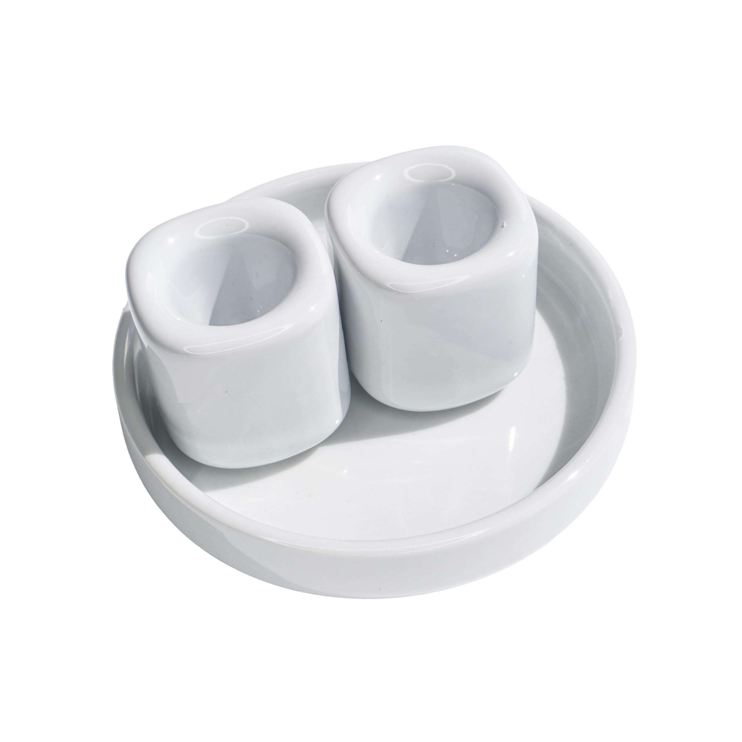 Unity Candle Holders and Vase Set white porcelain three-piece wedding display