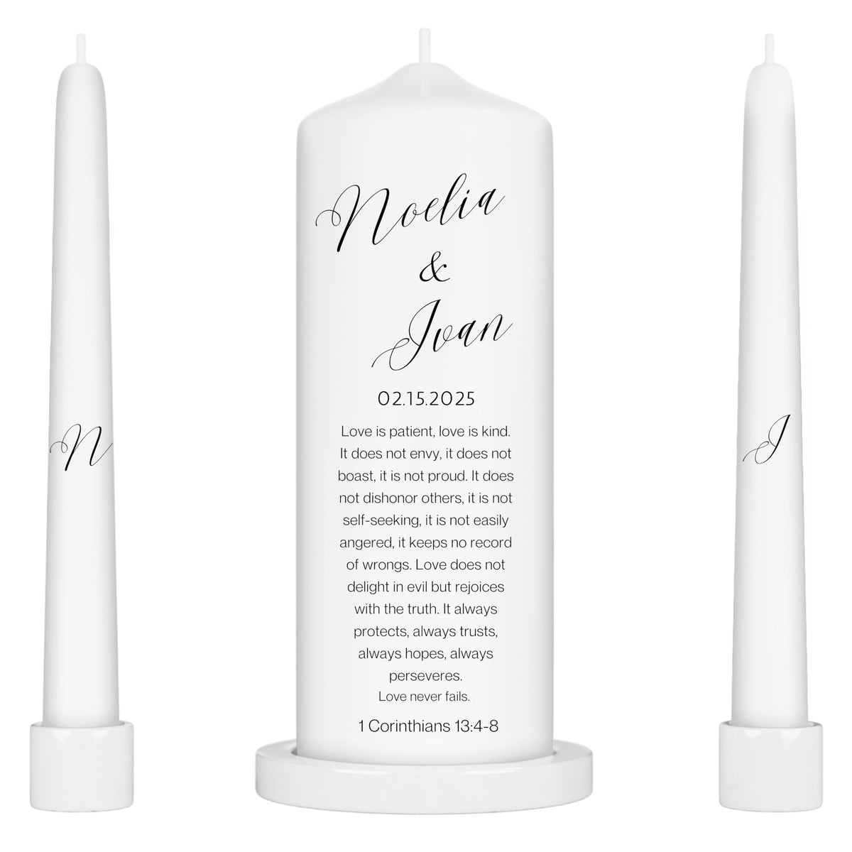 Unity Candles for Wedding pillar candle 3in diameter 9in height