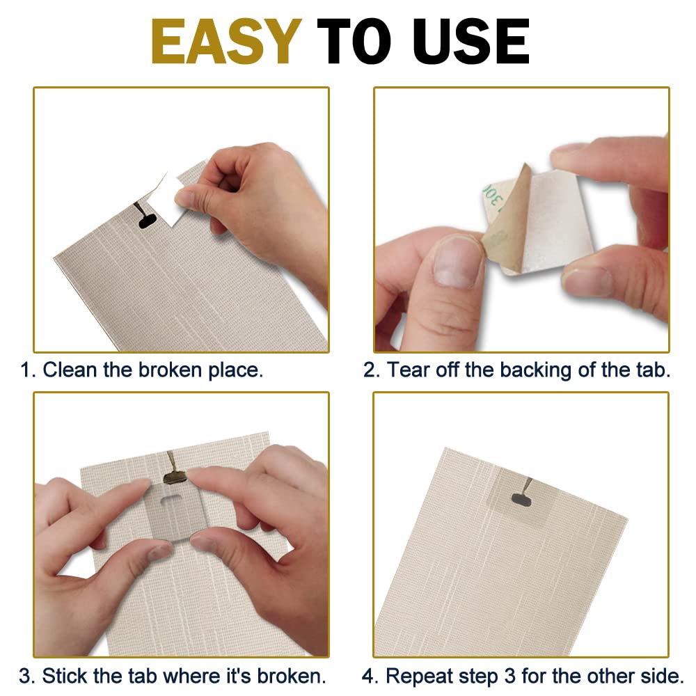 High-adhesion clear tab for PVC blinds