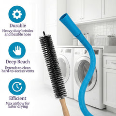 Extendable hose for dryer vent cleaning kit ready for lint removal in home