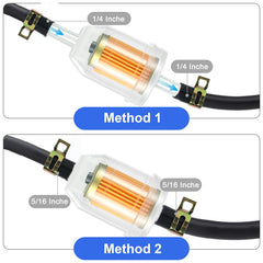 Close-up of high-density filter media in inline filter