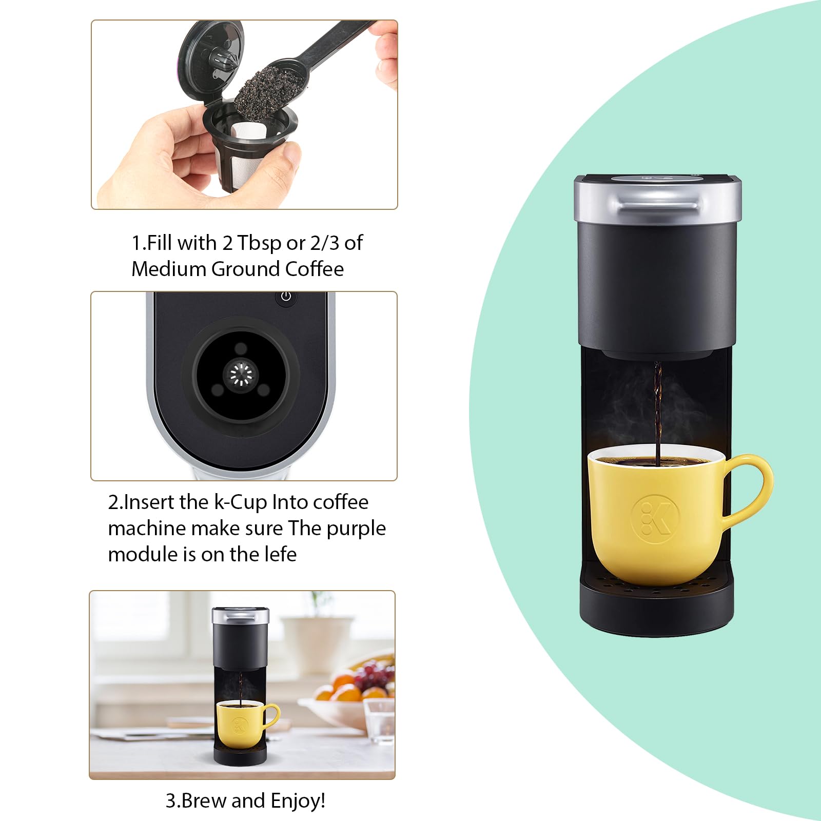 Universal K cup filter compatible with Keurig 1.0 machines