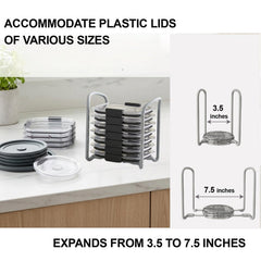 7.0 inches tall lid organizer fits under standard cabinet spaces