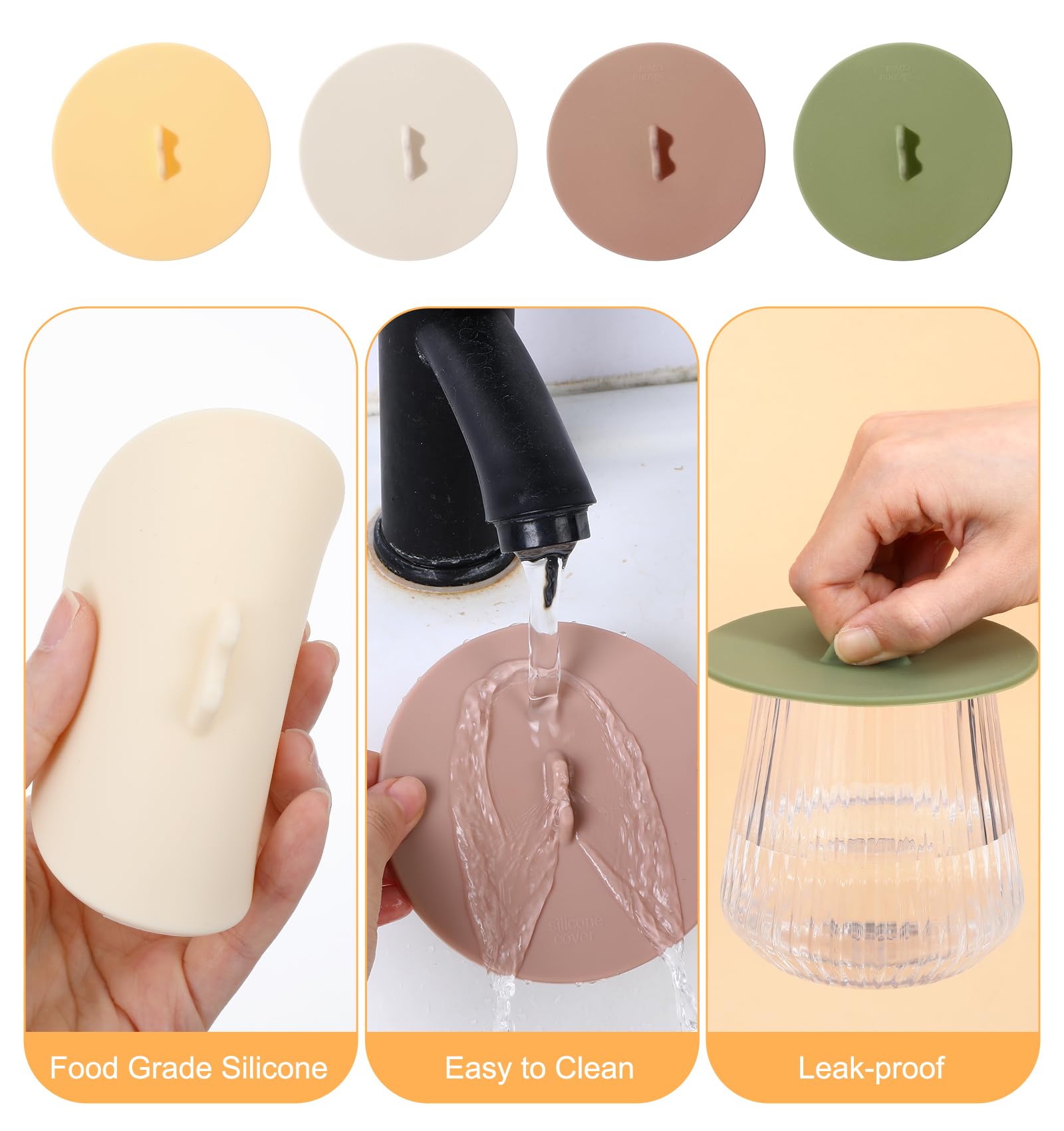 Universal silicone lids for tea and coffee cups