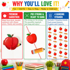 Apple pencil garland banner by Uniwish 32 pieces total