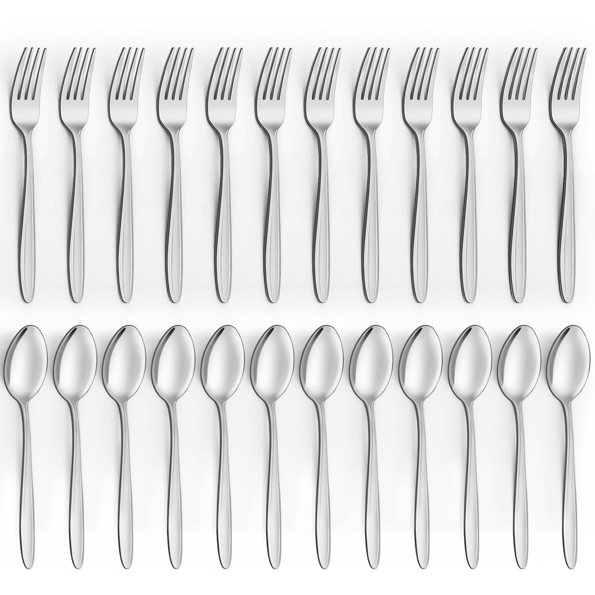 Unokit 24 piece silverware set forks and spoons