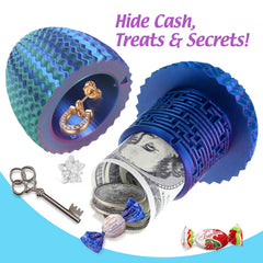 UNORGEE egg shaped cash maze puzzle box durable plastic construction