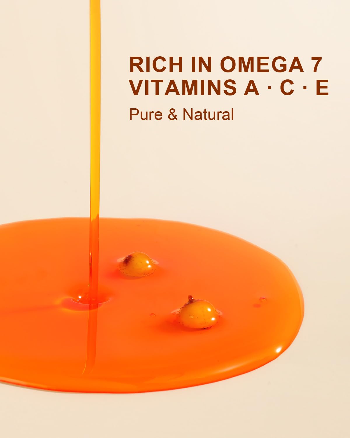 Amber glass bottle protects sea buckthorn oil from light