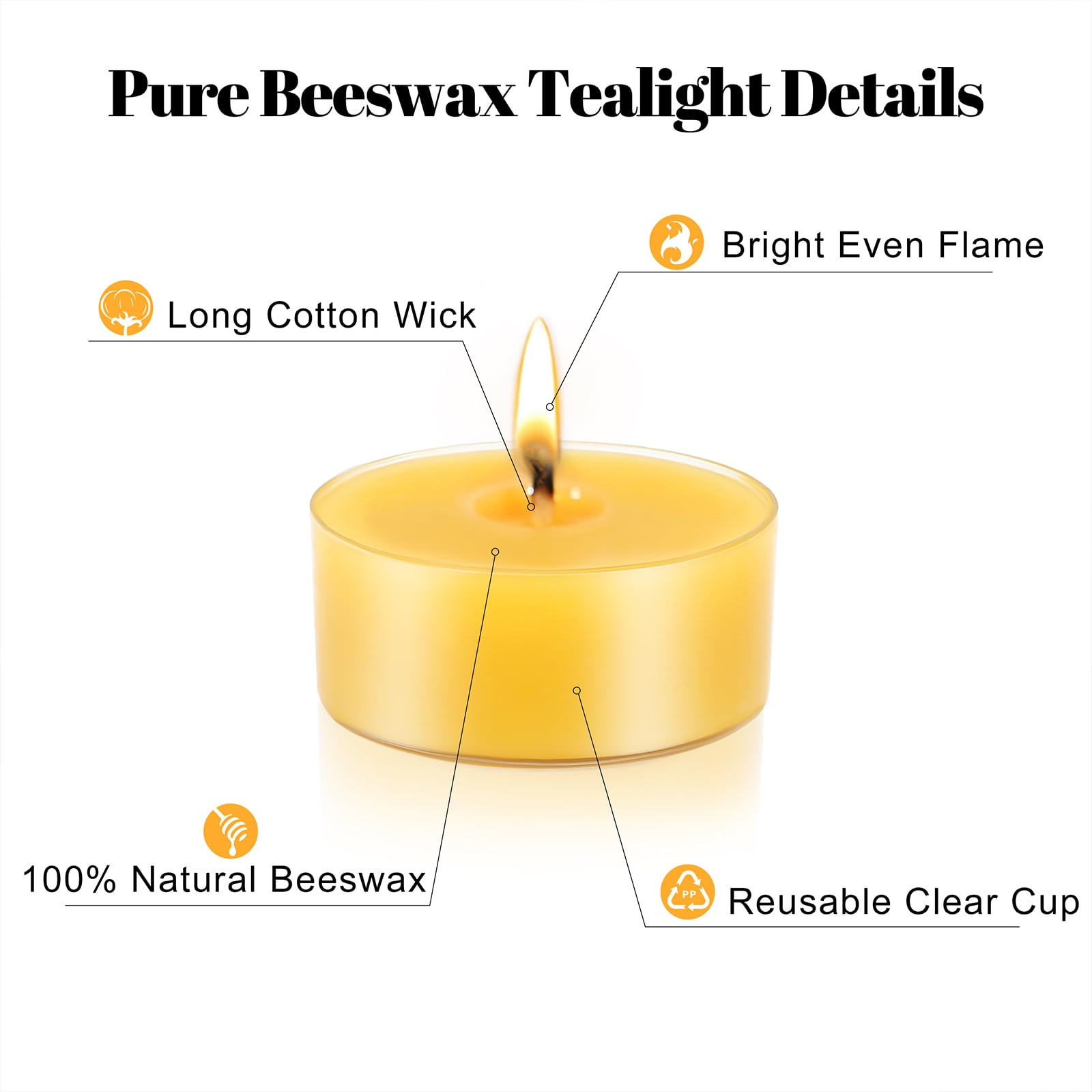 Bulk unscented beeswax candles 48 pieces in box