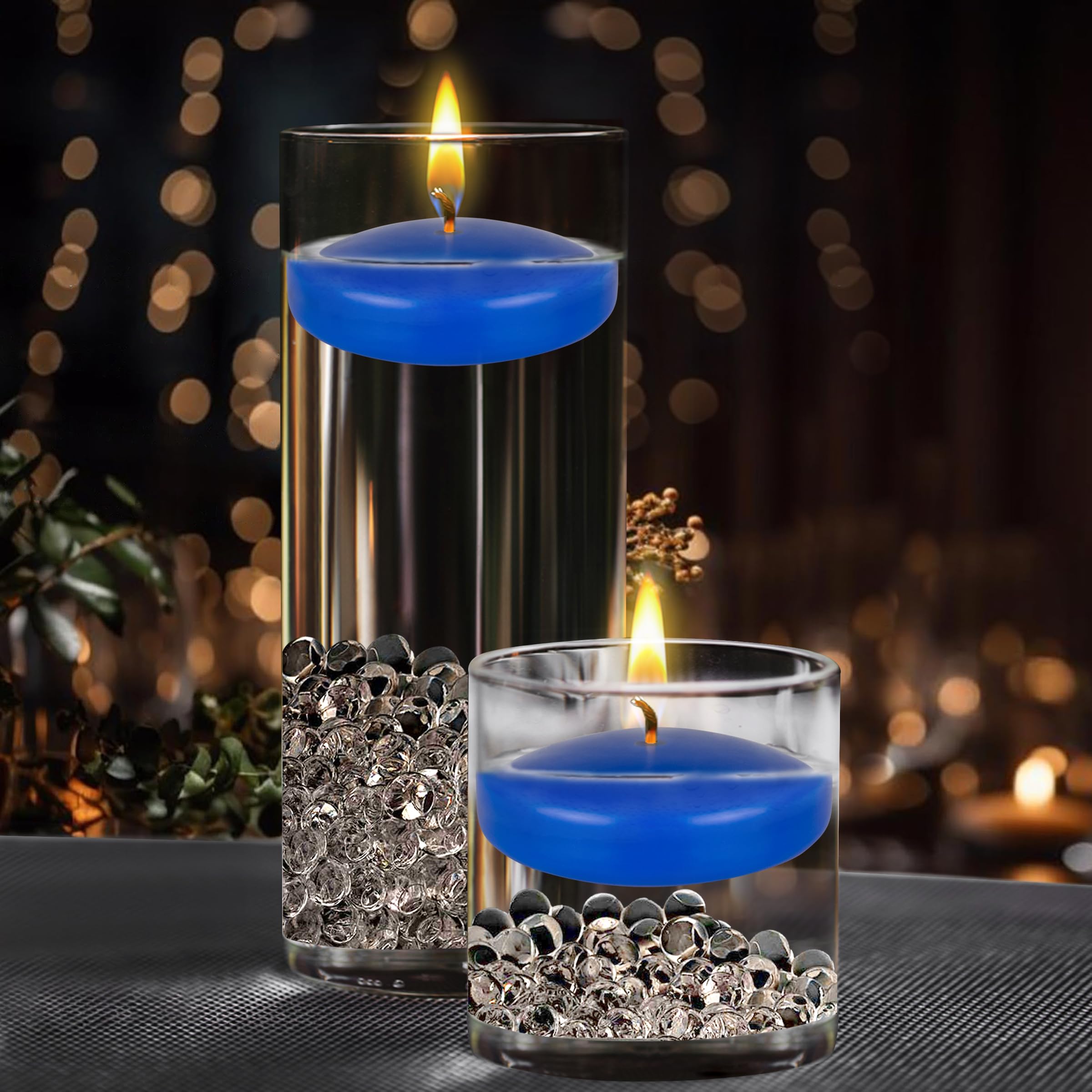 Hand poured unscented floating candle dark blue