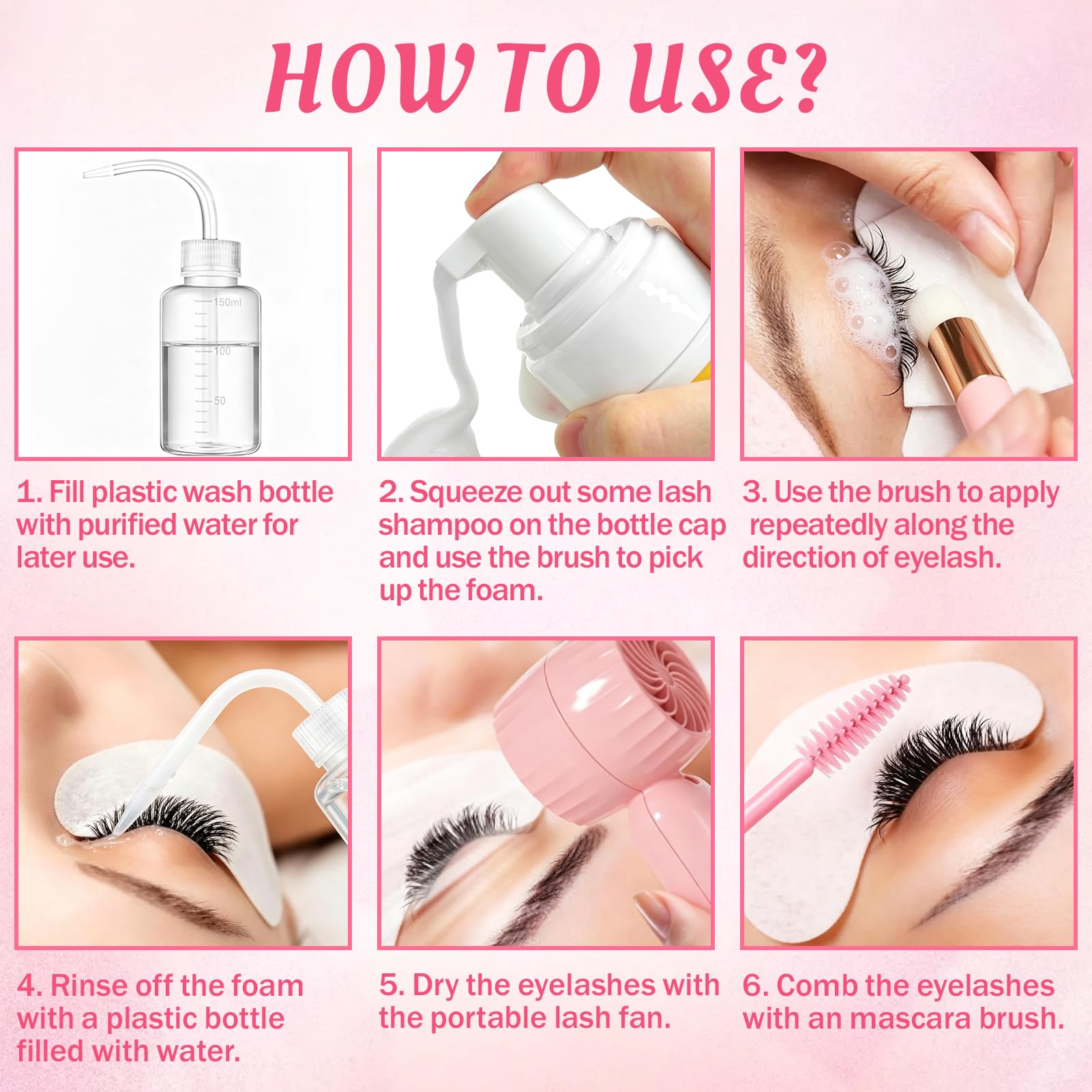 Unscented lash shampoo 2oz bottle in kit