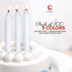 Unscented paraffin dripless chime taper candle closeup