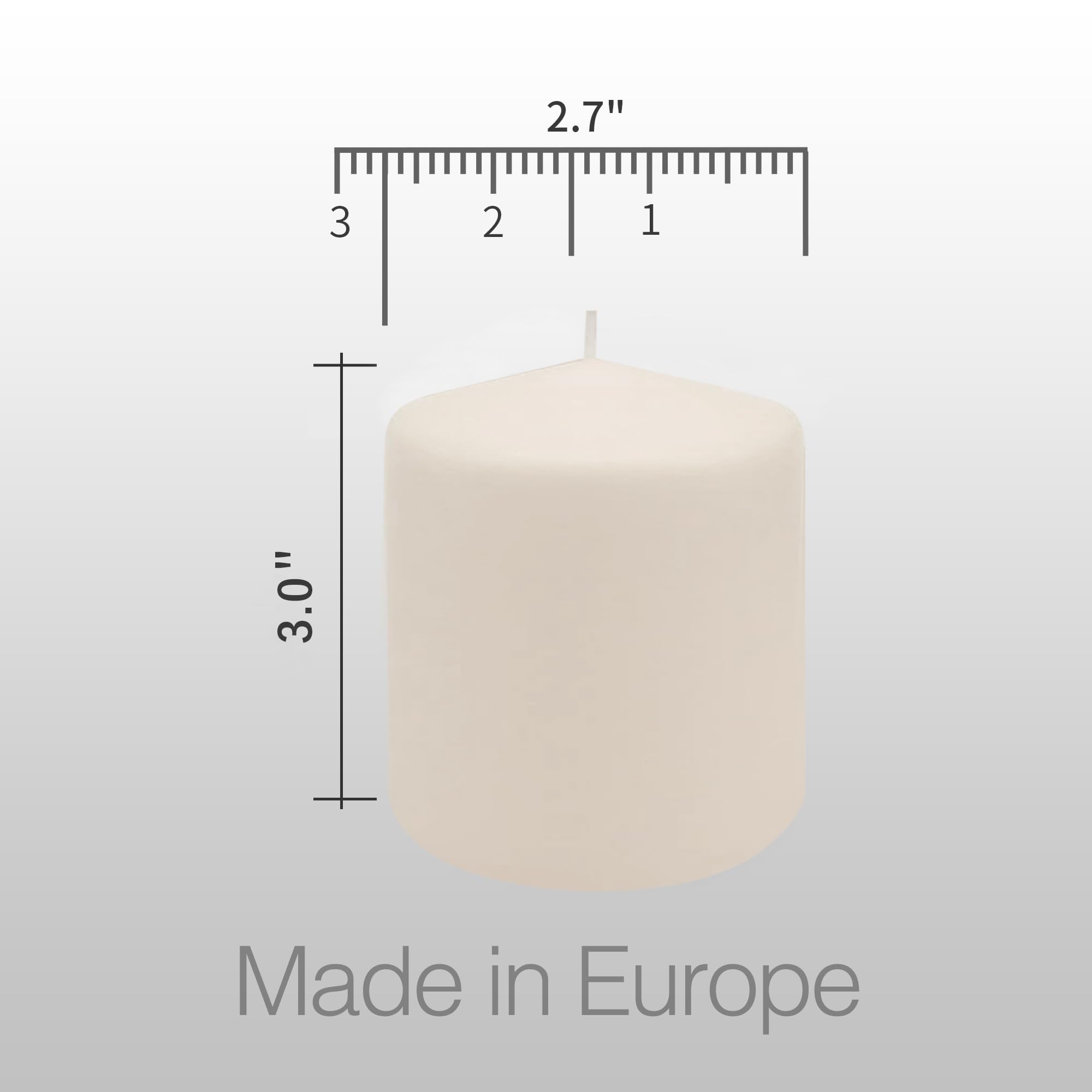White unscented pillar candle 2.7x3 inch