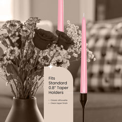 Pink taper candles for weddings Leor & Lair 4 pack