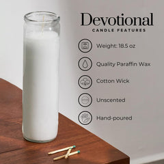 7 day candle with cotton wick for prayer and meditation