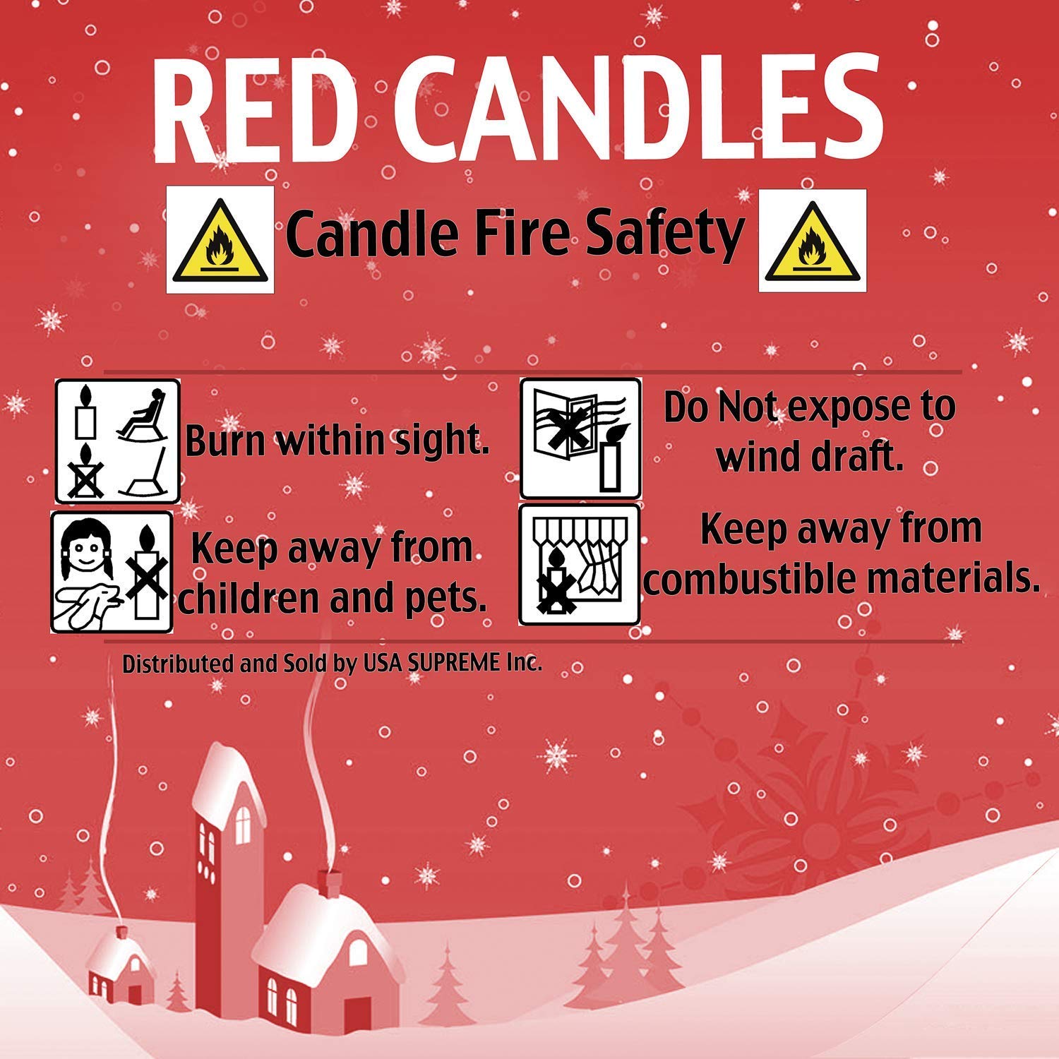 Dripless unscented red taper candle with 100% cotton wick