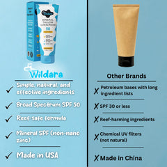 Unscented reef-safe sunscreen with zinc oxide packaging