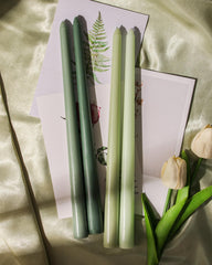 Handmade taper candle with 100% natural cotton wick smokeless burn