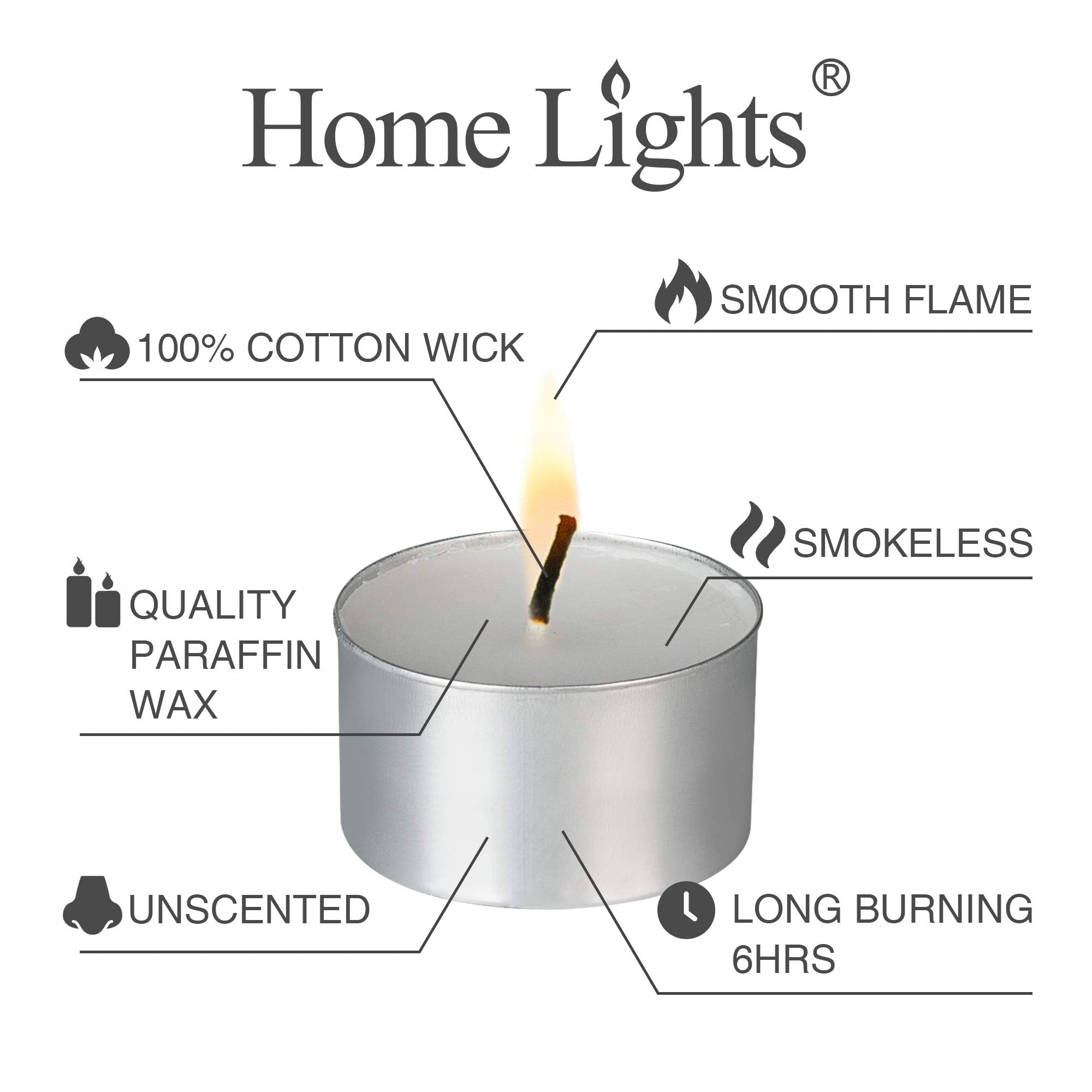 Paraffin wax tealight candle with cotton wick