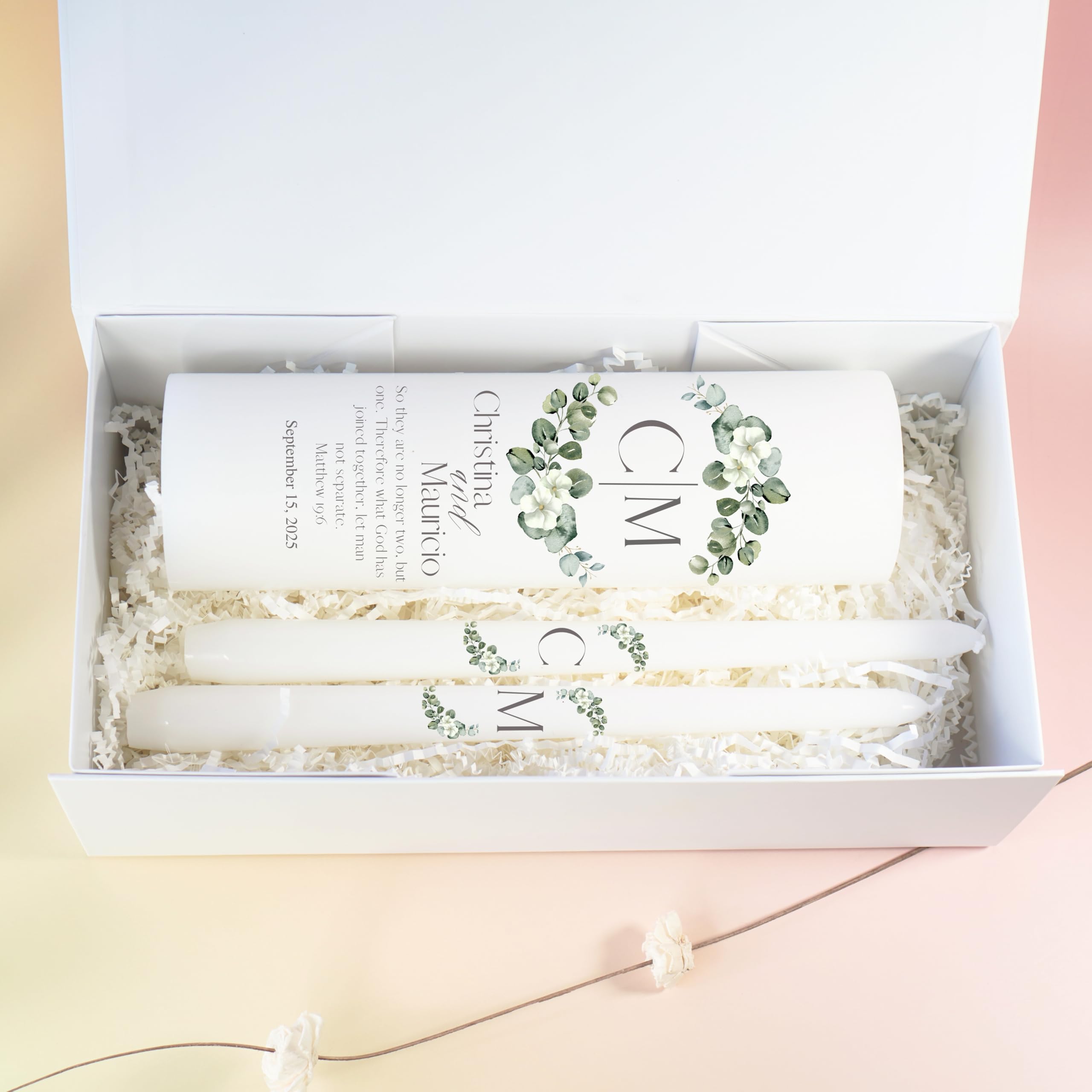 unscented white wax personalized candles