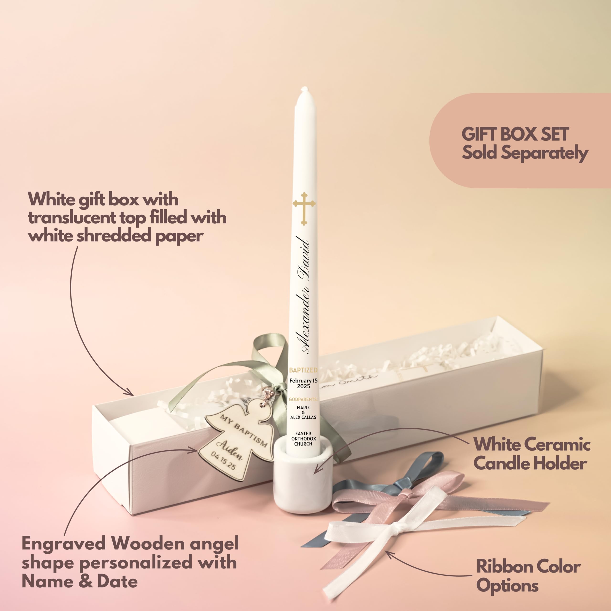 USA designed baptism candle
