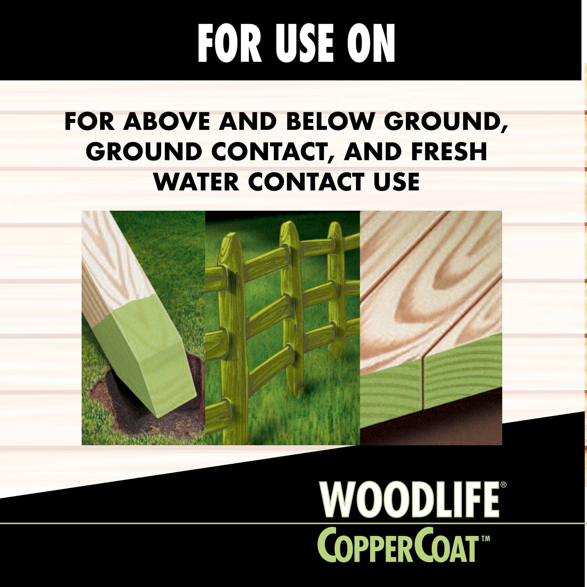 Untreated or pressure treated lumber protected by CopperCoat Green