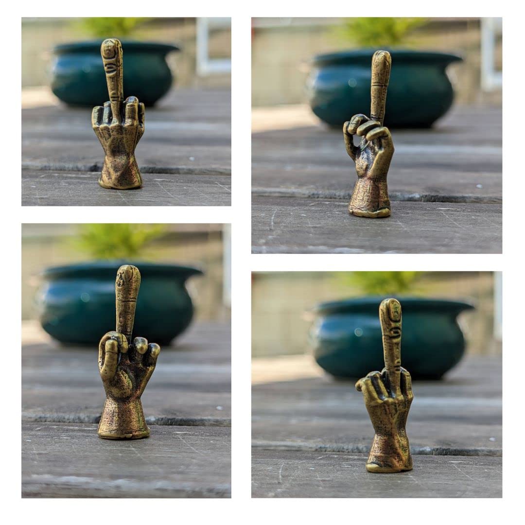 Small desk display brass hand sculpture