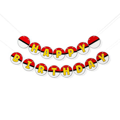 UOREND Cartoon Animation Birthday Banner red white yellow design