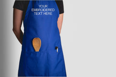 Up to 5 lines of text on embroidered apron