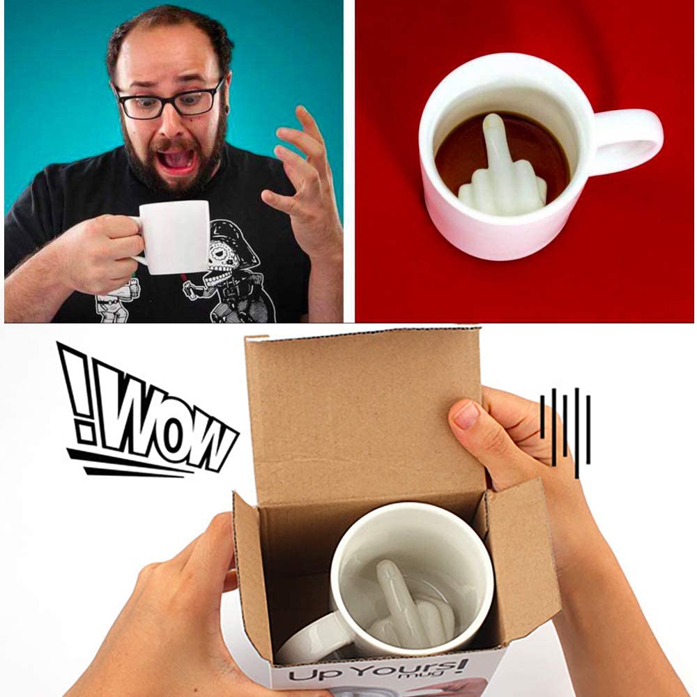 Up Yours Mug middle finger design ceramic 14oz mug