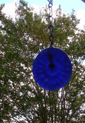 Upcycled bottle bottom ornament cobalt glass