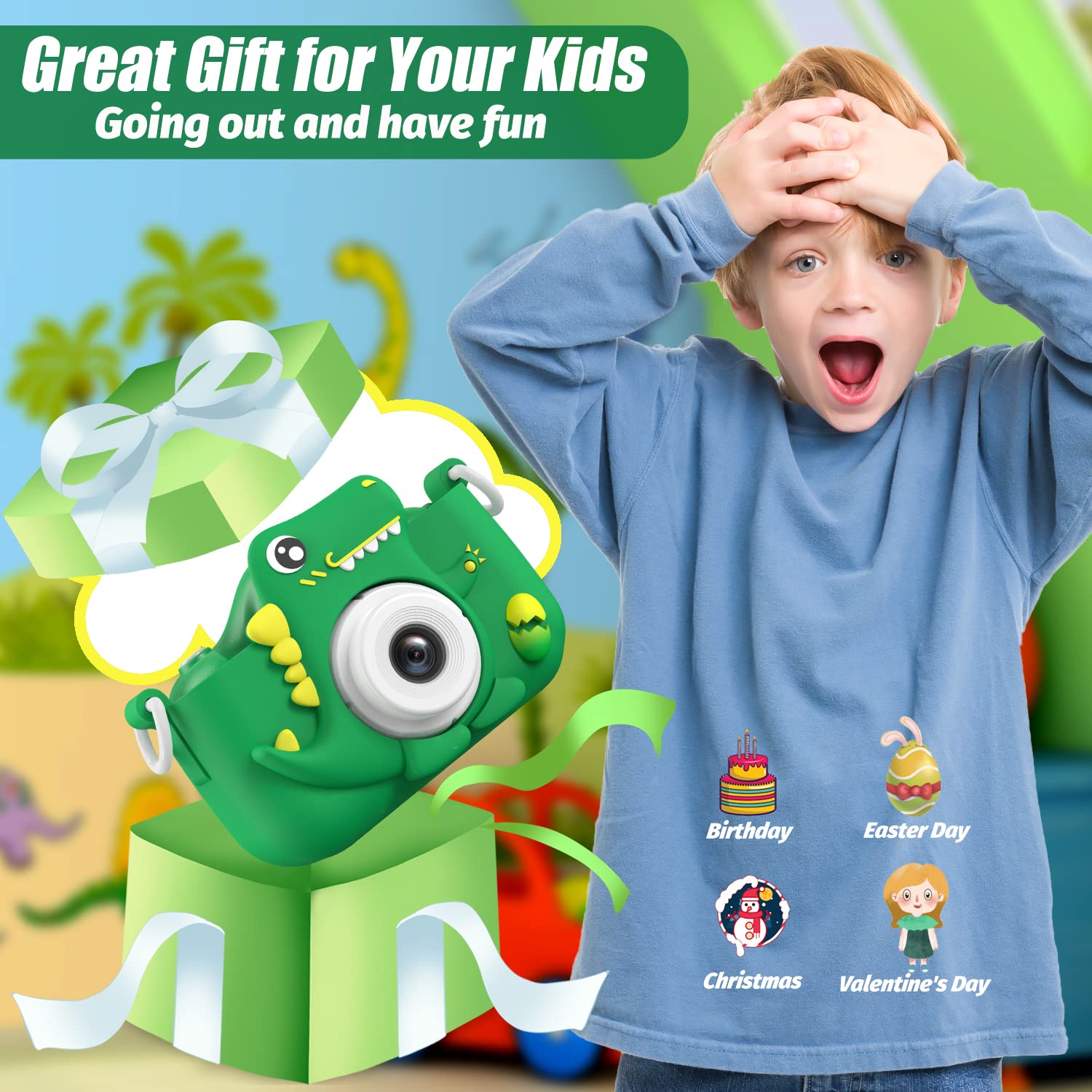 Upgrade Kids Camera packing box with accessories image