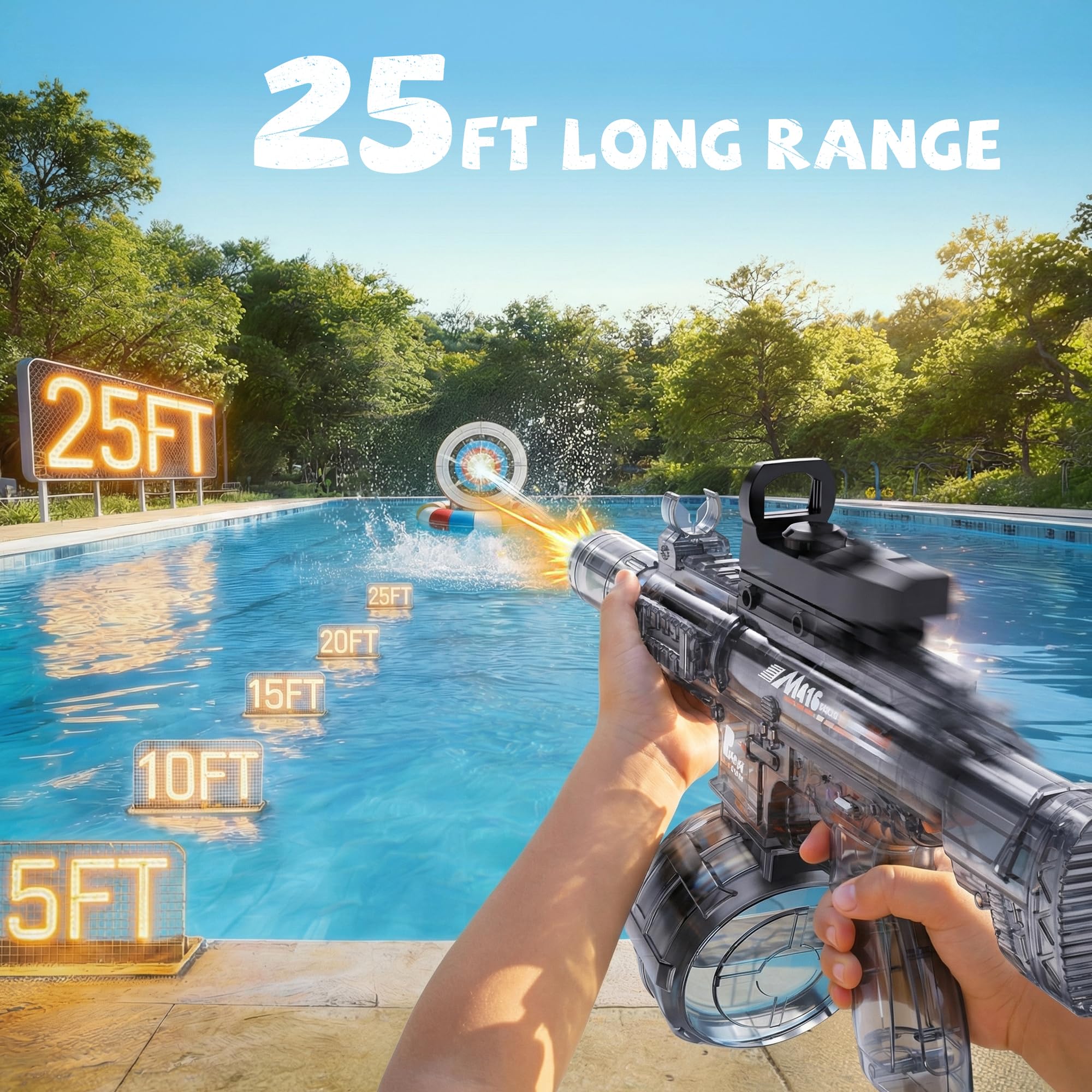 Upgraded water gun with breech and LED features
