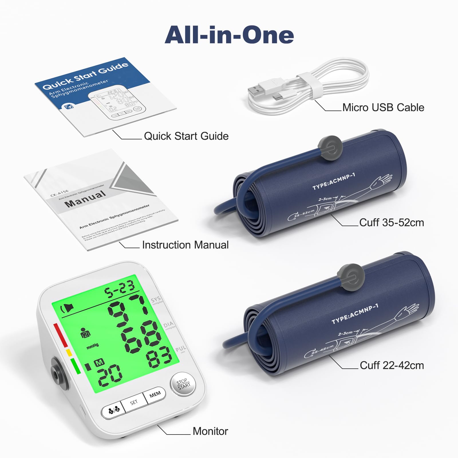 Comfortable upper arm cuff design for BP readings