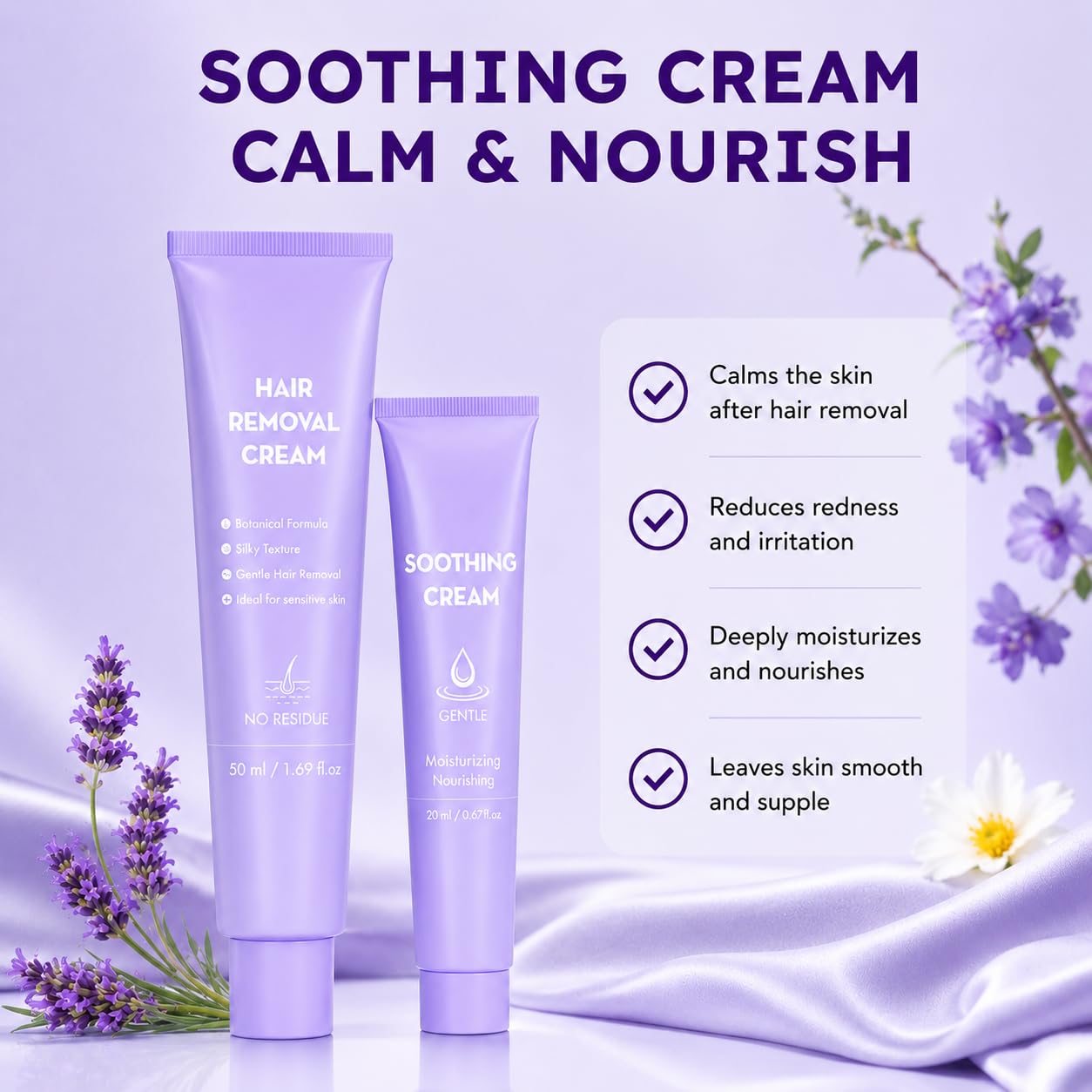 Compact facial depilatory kit for everyday beauty
