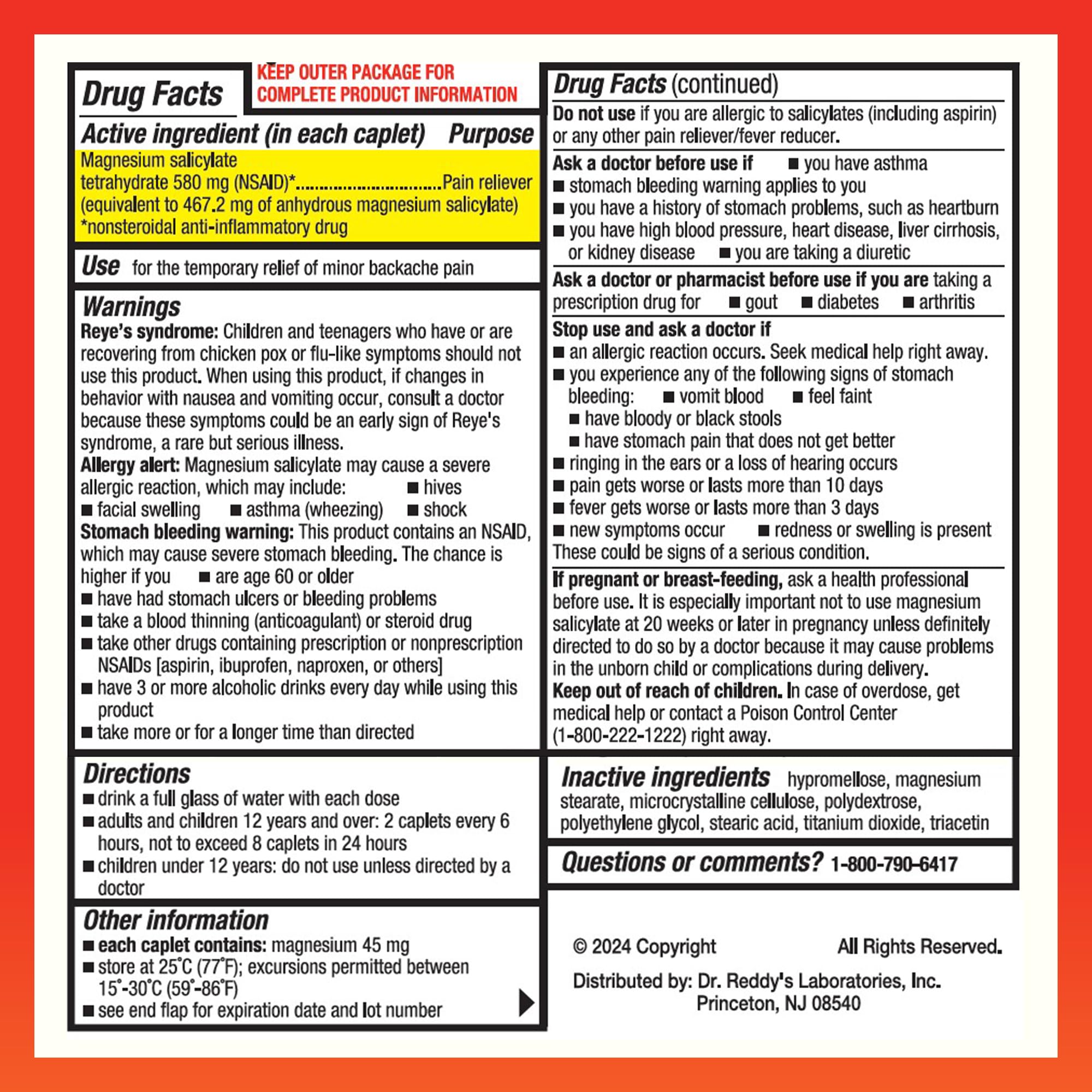 580 mg magnesium salicylate caplets by Doans