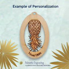 Upside-down pineapple decor ready to hang handcrafted wood ornament