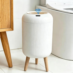 URALFA automatic bathroom trash can 3 gal white finish with motion sensor