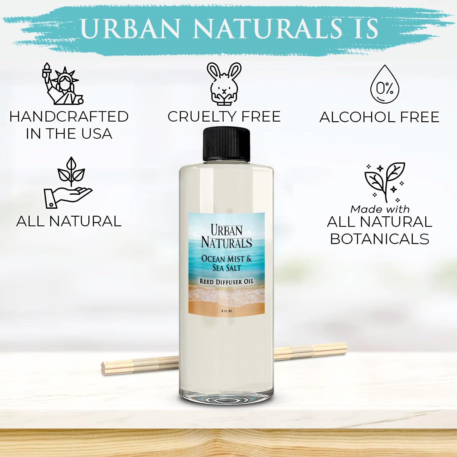 8 oz refill bottle for Urban Naturals reed diffuser