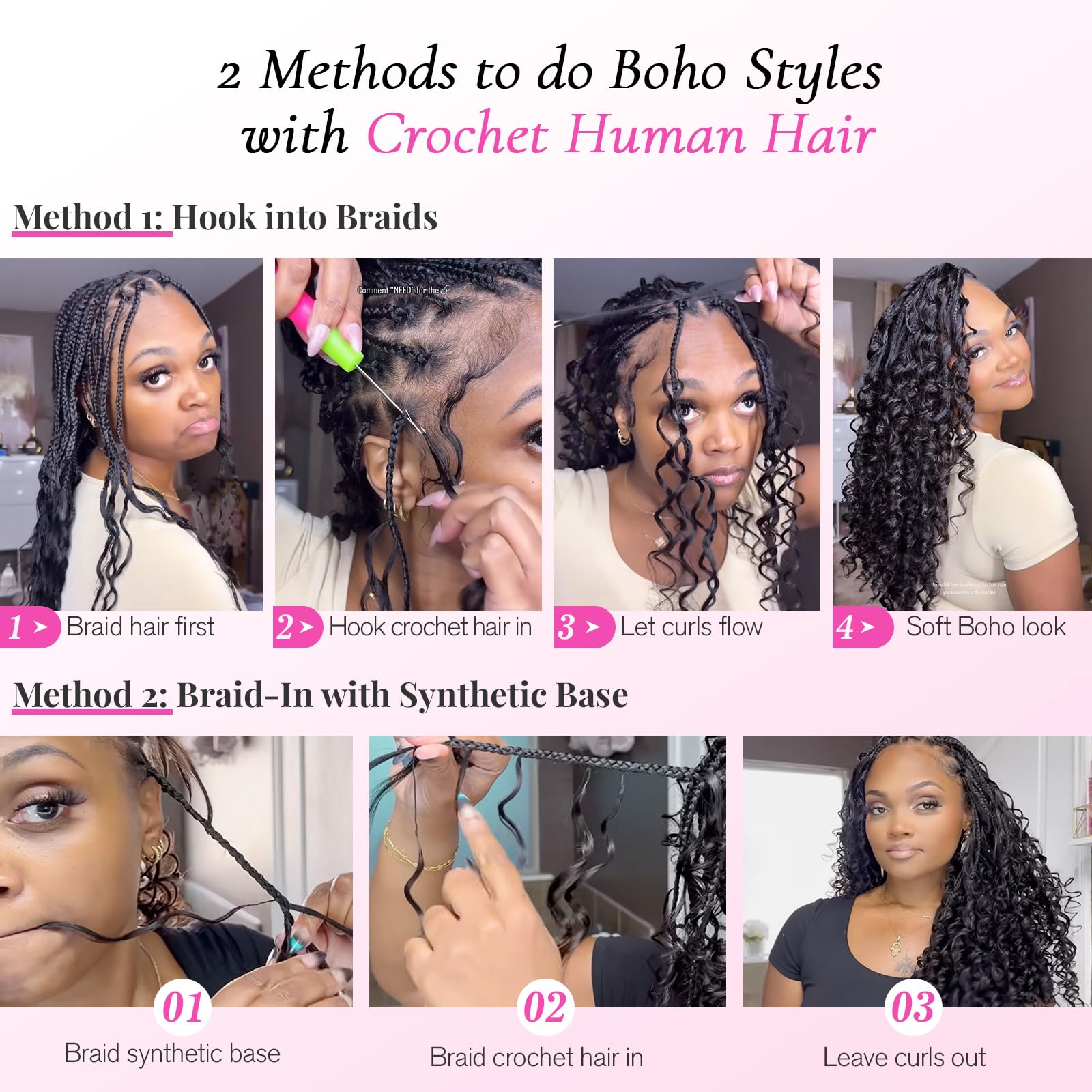 Reusable crochet hair for daily wear and events