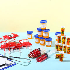 Urine cups included in the nursing graduation party set