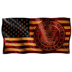 U.S. Army Solid Oak Waving Flag 18 inch wall display