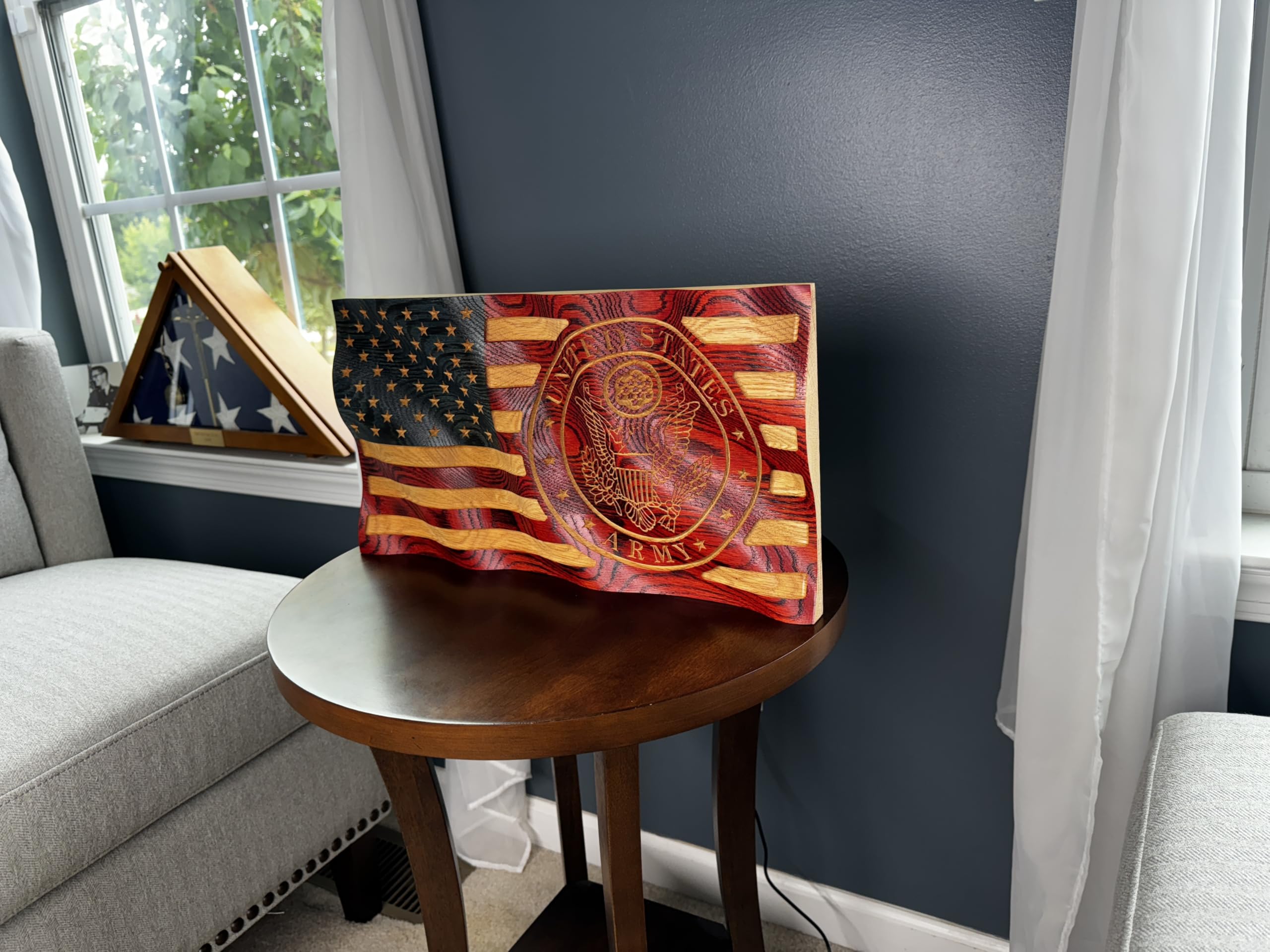 Solid domestic red oak wood flag