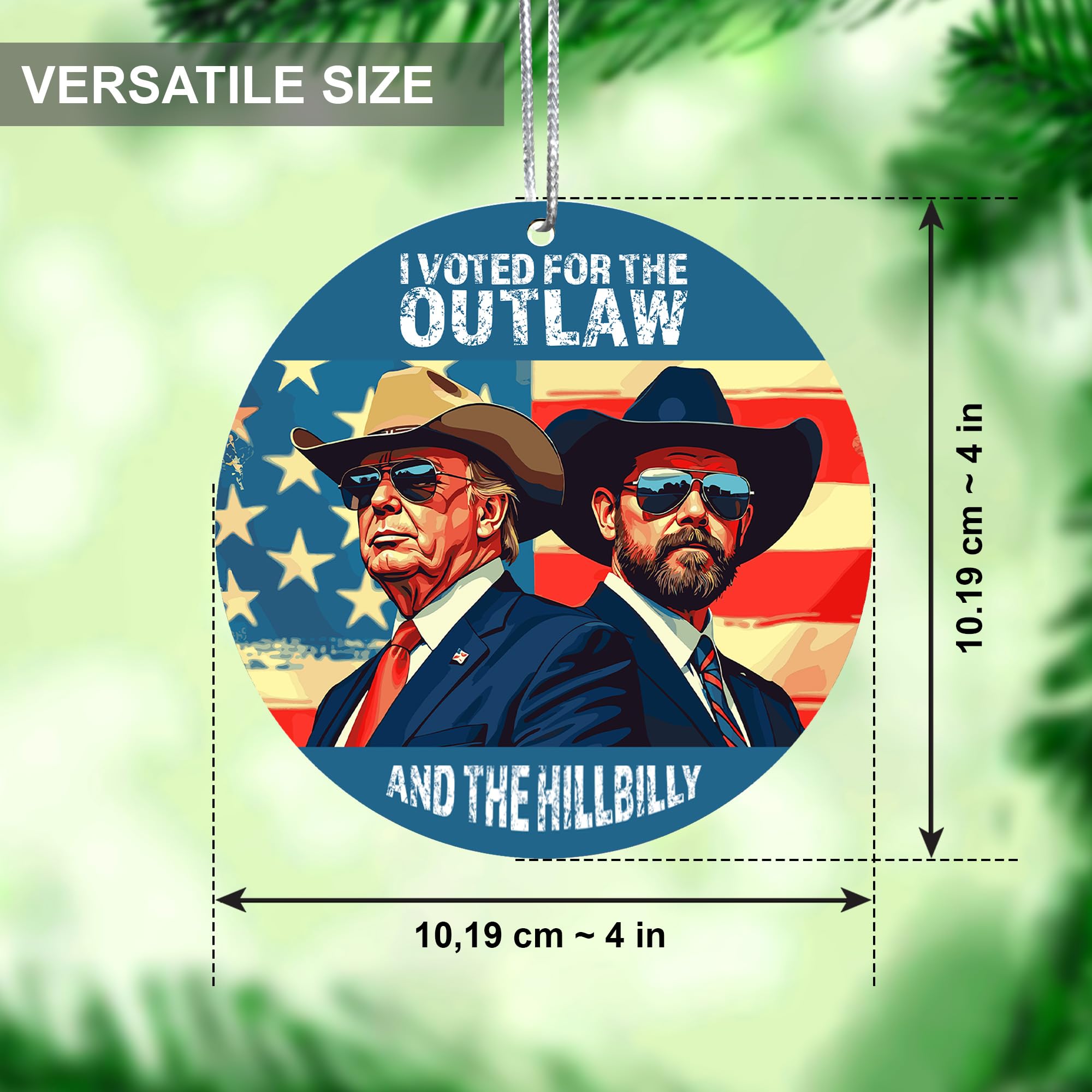 US Flag Patriotic Ornament hanging string and stand