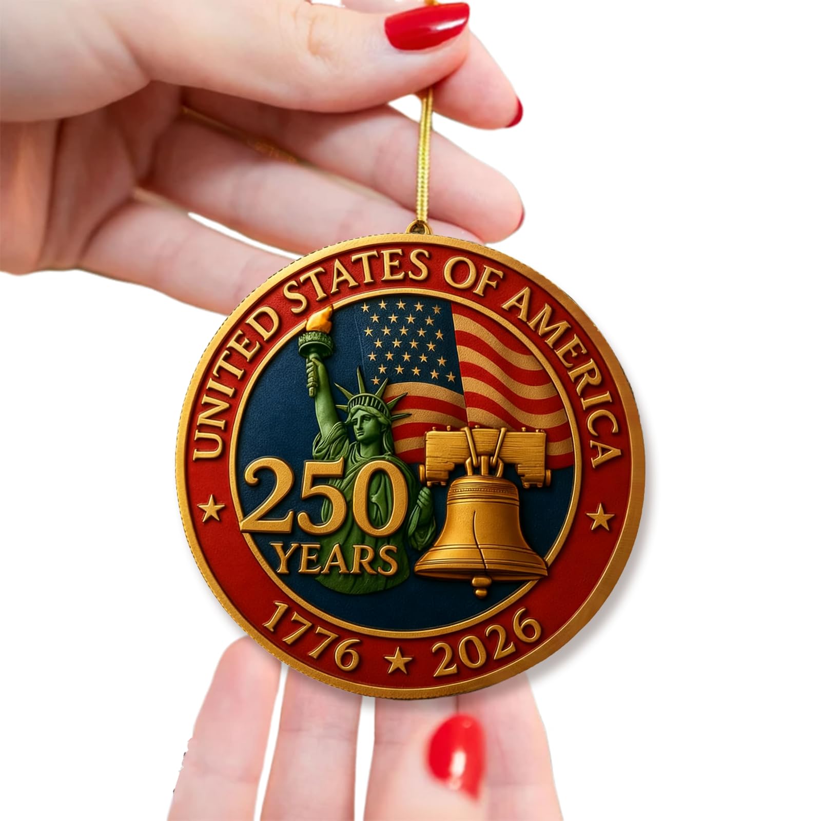 Commemorative USA 250th ornament celebrating 1776 to 2026