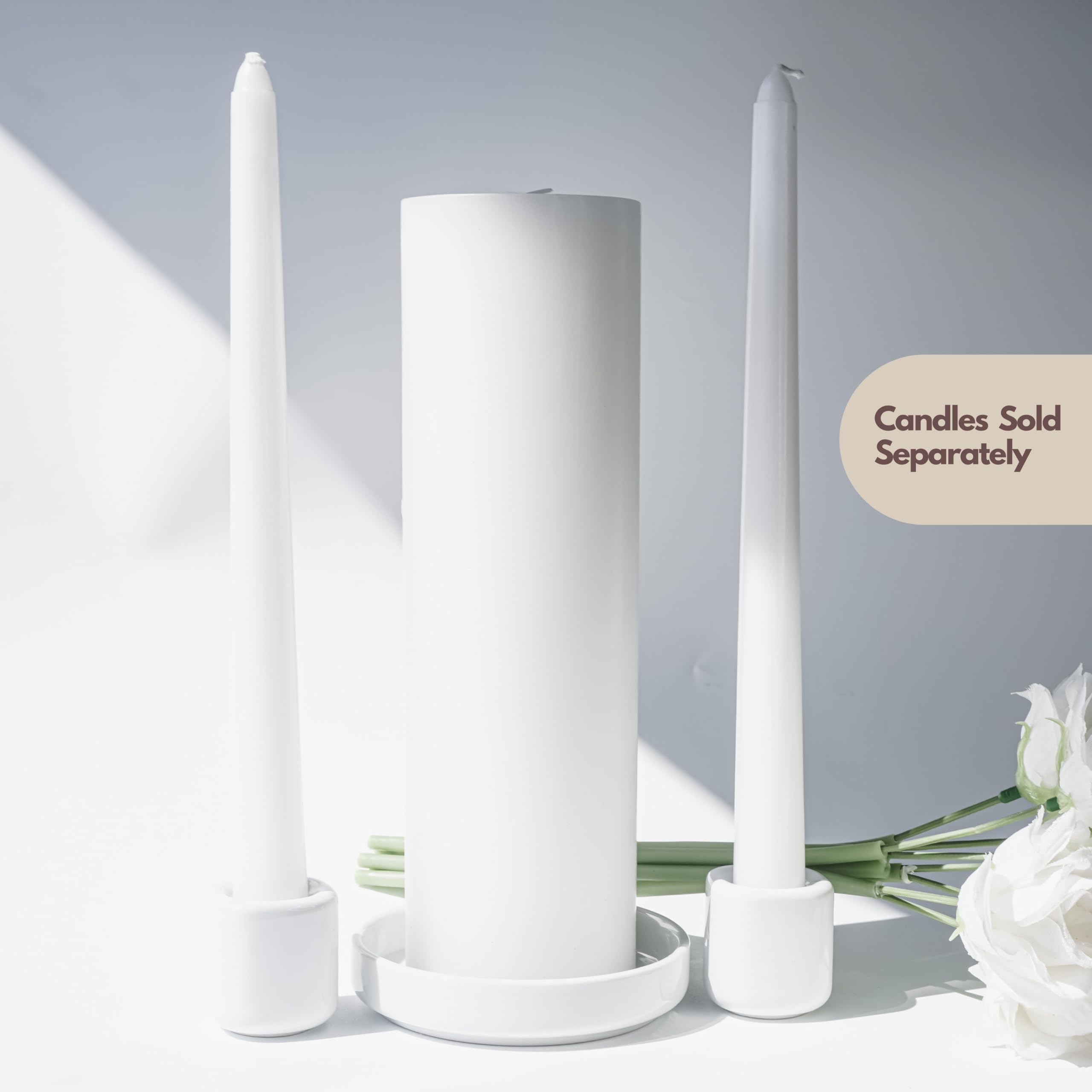 Set of 3 candle holders for wedding ceremony display